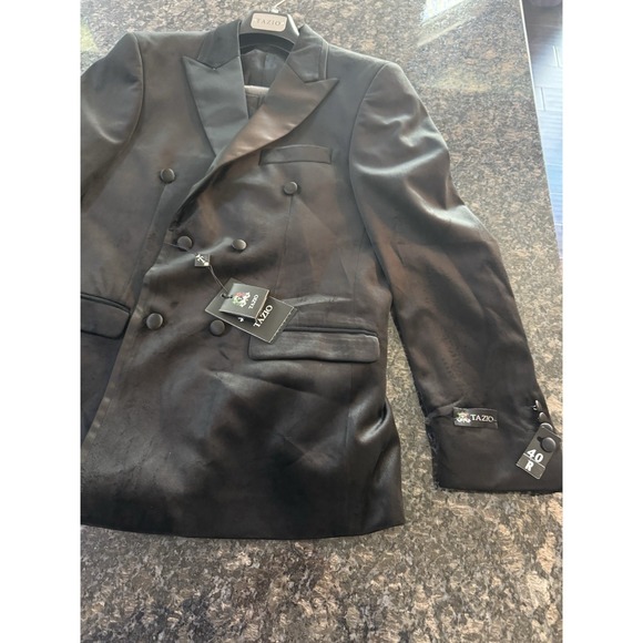 Tazio super 100 Pure wool tuxedo blazer Tux Jacket, Suit Jacket $469 NWT Black - Picture 11 of 13
